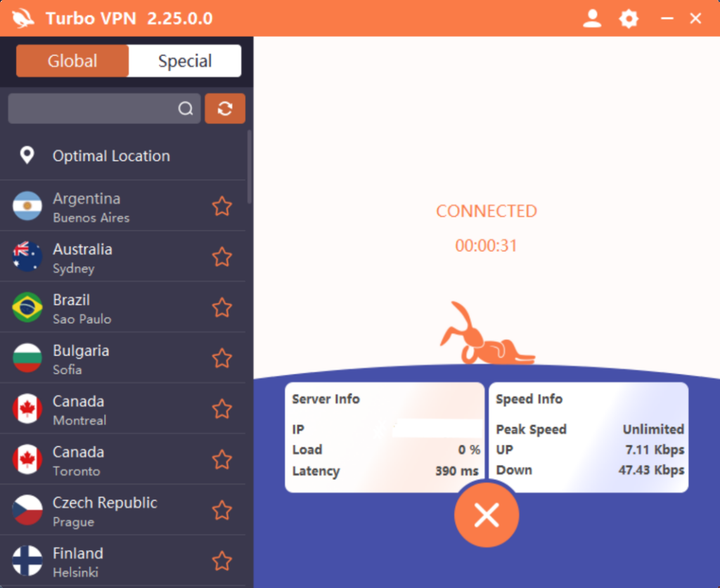 Turbo VPN PC Concected